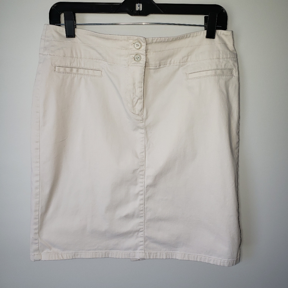 J. Jill Chino Pencil Skirt Beige - EUC - Size 6